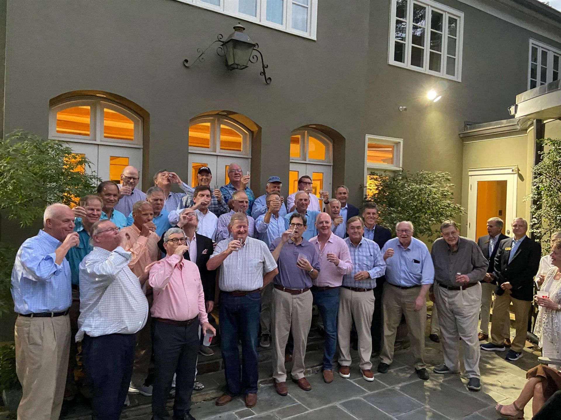 group of older men posing