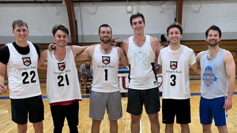 Alumni playing basketball 10